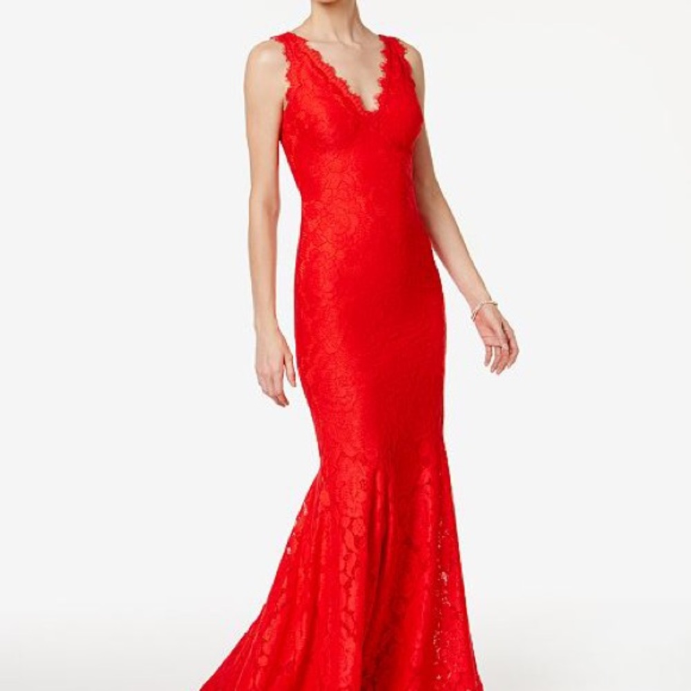 Betsy & Adam red gown/prom dress - sz 2